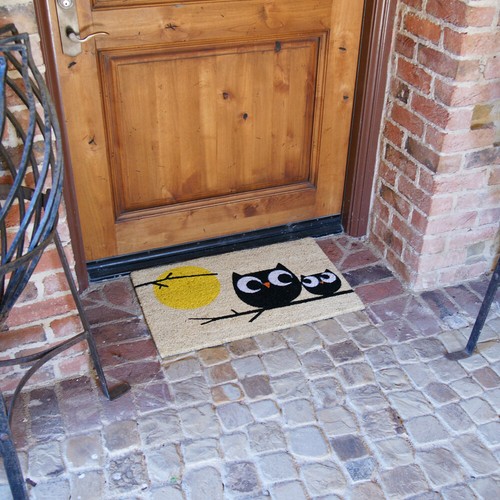 Alfombrillas de puerta Rubber-Cal Modernas Love Coco Coir (Juego de 2), 18 x 30 pulgadas - Imagen 4 de 5