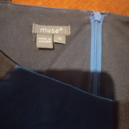 😇 Muse Dress womens Size 12 Black And Colurful sleeveless Zip Up Knee Length - Picture 9 of 10