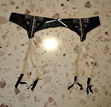 Elle Intimates Garter Belt Lingerie Small 90s Y2K Black Mesh And Lace