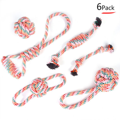 Dog Rope Toys for Aggressive Chewers Puppy Chew Teething Treats Tug Toy 7 Pack - Picture 21 of 22