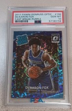 2017 DONRUSS OPTIC  DE AARON FOX  FAST BREAK PURPLE REFRATOR RC. PSA 10