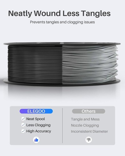 ELEGOO PLA Filament 1.75mm White 1KG, 3D Printer Filament - Picture 3 of 6