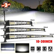 10/20/30'' LED Light Bar Spot Flood Combo Driving For Truck 4WD ATV Bumber Roof