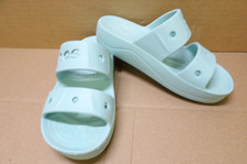 Crocs Iconic Comfort Classic Two-Strap Slide Sandals Shoes Blue Womens 6