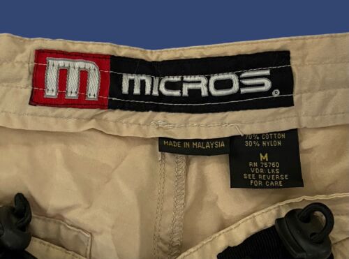 1990s Micros Beige Sz Medium Cotton Nylon Parachute Wide Leg Pants 33"x31" NOS - Picture 14 of 15