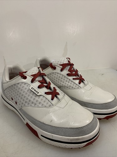 CROCS Leather Two Tone Golf Shoes 
