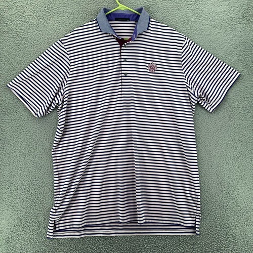GREYSON Golf Polo TRUMP CREST Embroidered Stripe Men 2XL Multicolor Stretch Soft - 第 2/16 張圖片