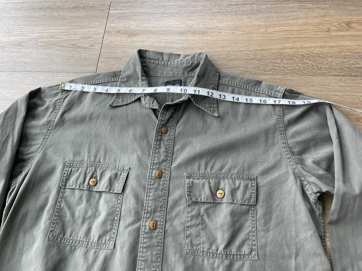Vintage 1940s 1950s Sweet-Orr Green Button Up Workwear Shirt