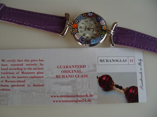 Muranoglas Damenuhr, Murano Glas Trend Mode Uhr, Schmuck Damen Uhr bunt NEU TOP - Picture 21 of 45