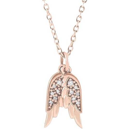 Collar Colgante Ala Ángel Diamante Amarillo Blanco Oro Rosa 14K Platino Esterlina - Imagen 4 de 7