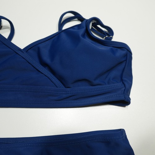 Two Piece Bikini Swimwear Crossover Top & Bottoms Royal Blue Girls Size 10Y - Picture 3 of 13