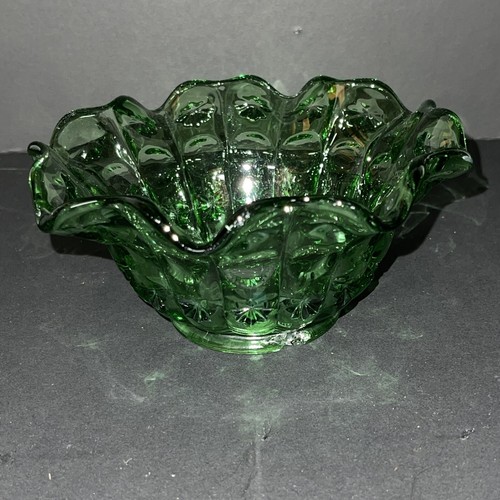"Panel Starburst con volantes verde priscilla de vidrio Indiana vintage 5,5""" - Imagen 9 de 17
