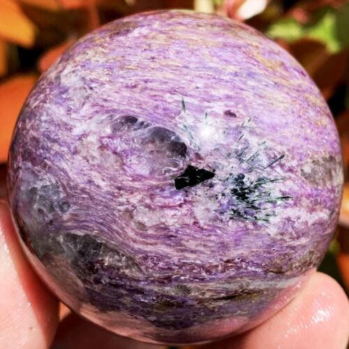 2,12"217g Gemmy!!! Natürliche fantastische lila Charoit Kristall Kugel Kugel ie0237 - Bild 6 von 12