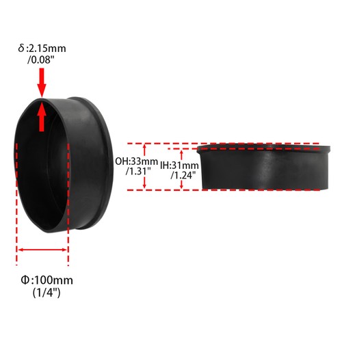 Flyshop Black Round PVC Floor Table Protectors Chair Leg Caps Feet Covers - Picture 27 of 27