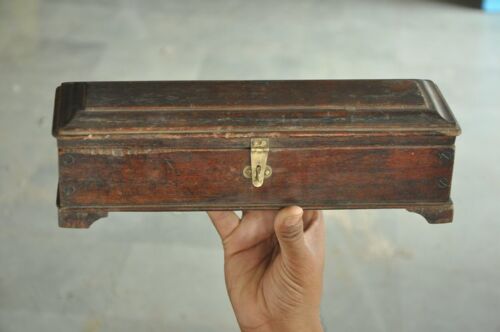 Pluma/caja de lápiz larga de madera artesanal de colección de 2 compartimentos - Imagen 1 de 8