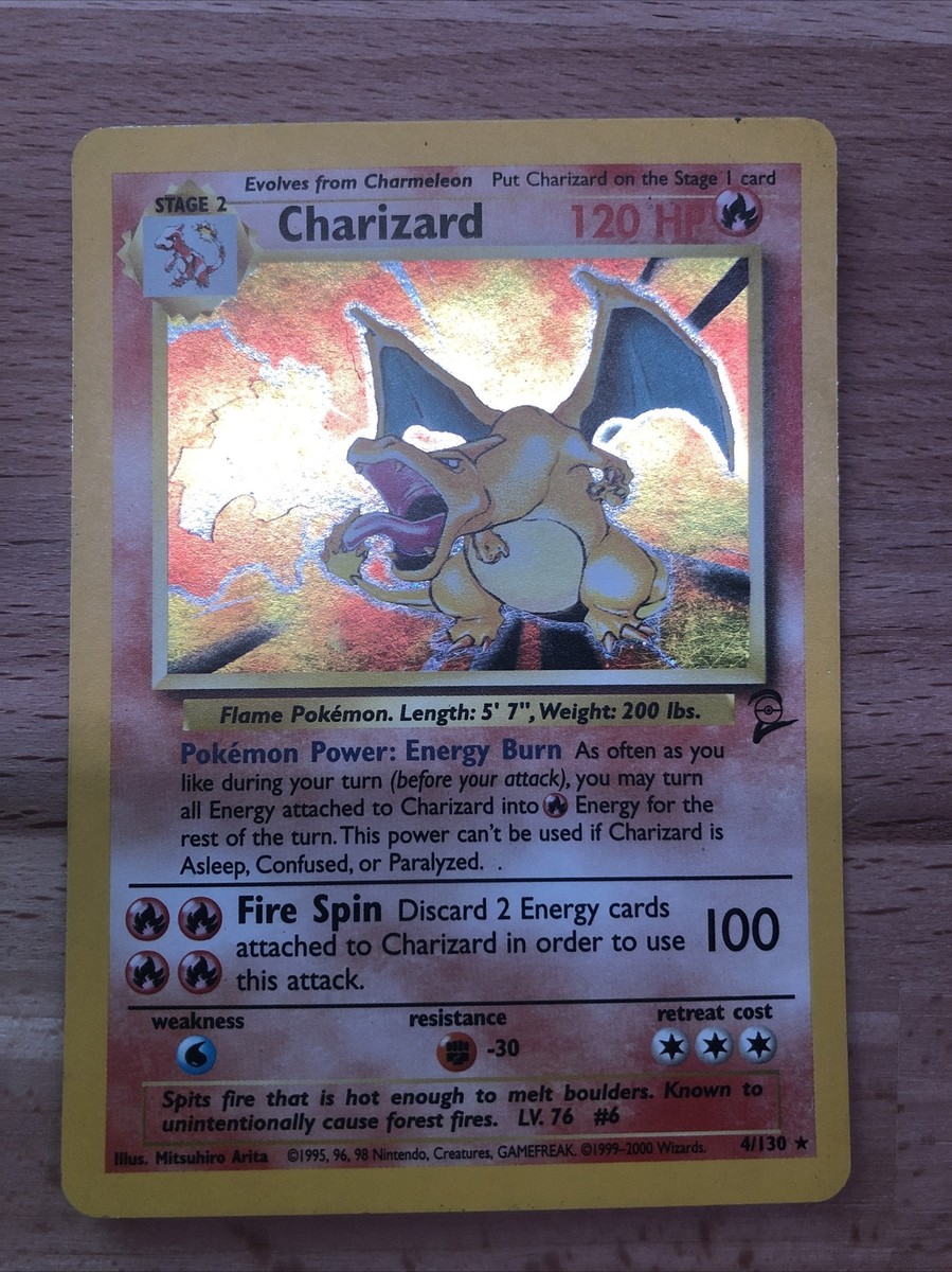 【新発売】 2 Set Base 4/130 Charizard Holo Card Pokemon Mint Near Rare シングルカード