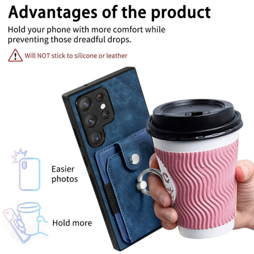 For Samsung S24 FE S23 S22 S21 S20 Ultra S10 Plus Leather Wallet Case Ring Cover - Bild 41 von 97