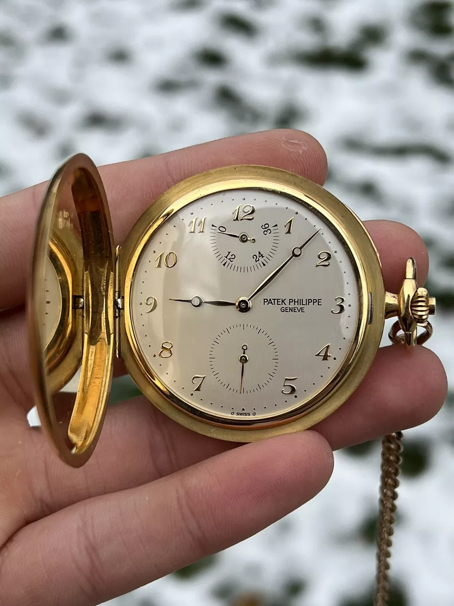 Patek philippe 18k gold pocket clearance watch