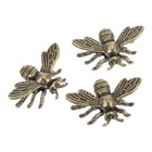 3 Pcs Brass Bee Copper Figurine Miniature Statue Ornaments Vintage Office Decor