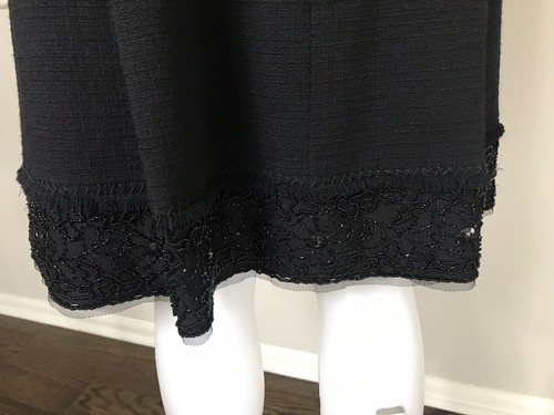 Falda para mujer Elie Tahari negra 100 % lana virgen cuentas ~ talla 6 ~ HERMOSA ~ - Imagen 3 de 10