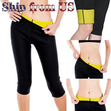 Women & Man Thermo Neoprene Sweat Sauna Body Shaper Pants Weight Loss Shorts US