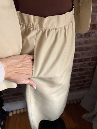 New! Vintage Domino Beige Blazer Jacket & Skirt Suit Set Business Career Size 10 - Picture 7 of 11