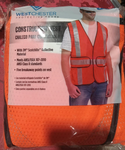 West Chester Orange Visibility Reflective Safety Construction Vest - 2PACK - Picture 2 of 4