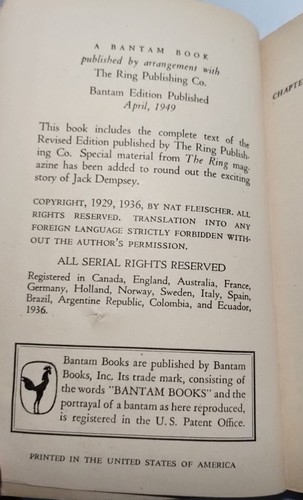 Jack Dempsey by Nat Fleischer True Story Manassa Mauler 1949 Paperback Boxing - Picture 7 of 9
