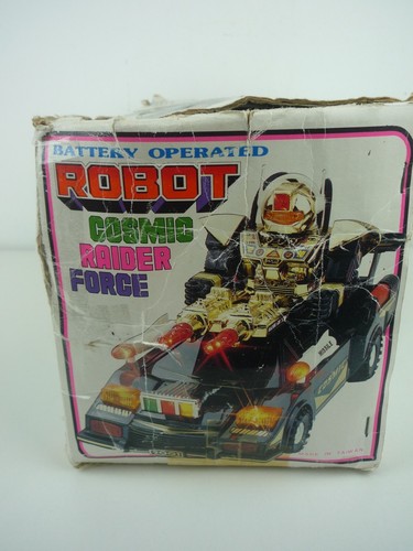 VINTAGE 1980er ROBOTER COSMIC RAIDER FORCE AUTO MIT LICHTERN & SOUNDS FUNKTIONIERT - Bild 19 von 22