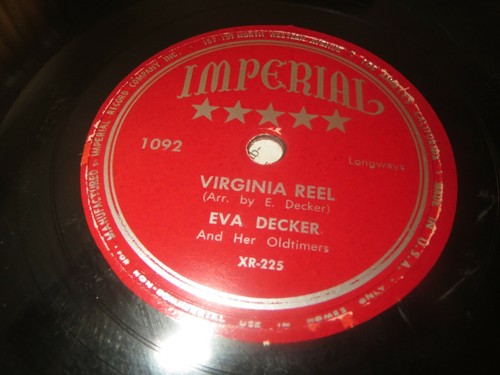 78RPM Imperial 1092 Eva Decker - Virginia Reel / Trilby, clean mild V+ V V+ - Picture 4 of 6