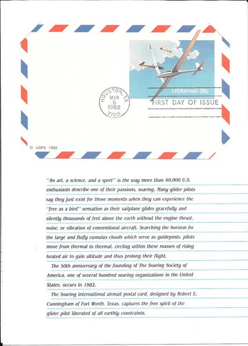 #UXC20-C1 28c Soaring Airmail Postal Card FD Program w/Cancel - Picture 3 of 3
