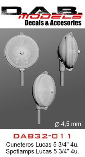 Faros cuneteros Lucas 5 3/4" Lucas Spotlamps 1/12, 1/18, 1/24, 1/32, 1/43 - Imagen 18 de 21
