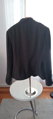 GRACE ELEMENTS Women's Sz 12 Snap button Black Gray Wool blend Blazer Jacket - Picture 5 of 5