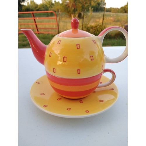 Beautiful Tea for One set from Cha Cult Consisting of a Teapot, Cup and Saucer