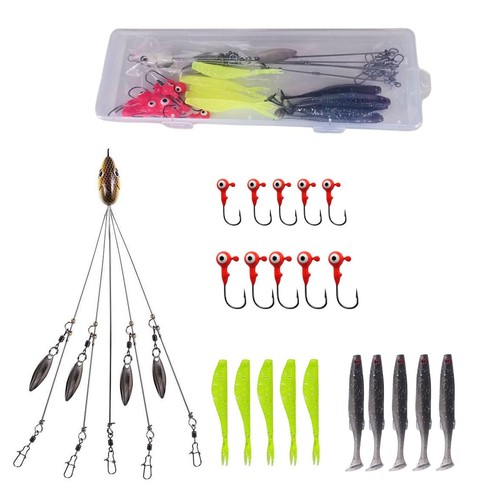 owemtao alabama rig kit 5 arms alabama umbrella rig bass fishing kit a rig fishi - Picture 9 of 9