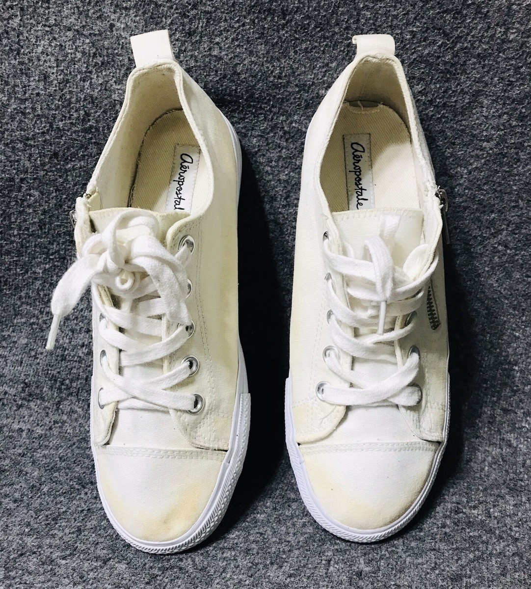 Aeropostale Women Summer Cotton Canvas Run Tennis Walk Sports Shoes White Size 8 eBay