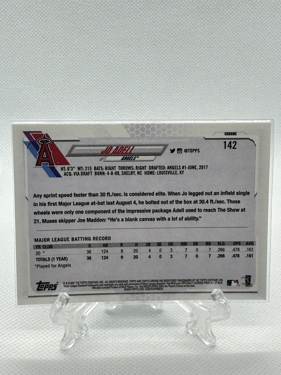 TOPPS MLBカード CHROME JO ADELL ANGELS #142 送料無料 中古 IT2 2021 Topps Chrome - Jo Adell #142 (RC) | eBay