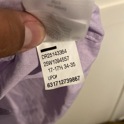 CHAPS MENS LONG SLEEVE BUTTON UP CoolMax Purple Sz XL - Picture 12 of 17