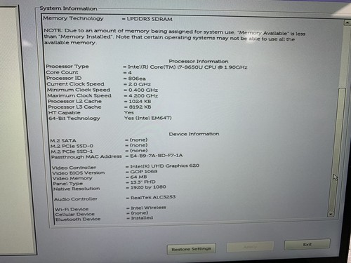 Dell Latitude 7390 2-in-1 Core i7-8650U 1.9GHz 16GB RAM NO HDD NO BATT NO OS - Picture 3 of 11