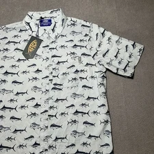 AFTCO Bluewater Button Down Fishing Boat Camp Shirt Mens Size Medium New