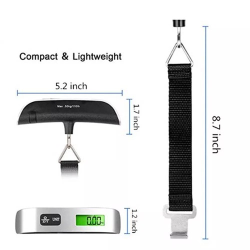 Báscula de equipaje digital portátil portátil de 50 kg/110 lb - Imagen 22 de 25