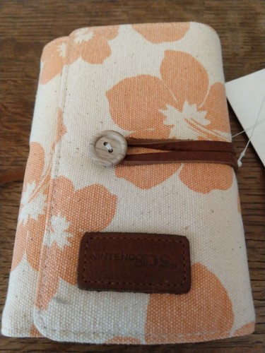 Nintendo DS LITE Flower Canvas Organizer Range-Tout Tragetasche Creme & Rosa - Bild 7 von 11