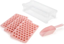 Heart Shaped Mini Ice Cube Tray Set, Includes 3 Mini Ice Cube Molds, Ice Bin Sto