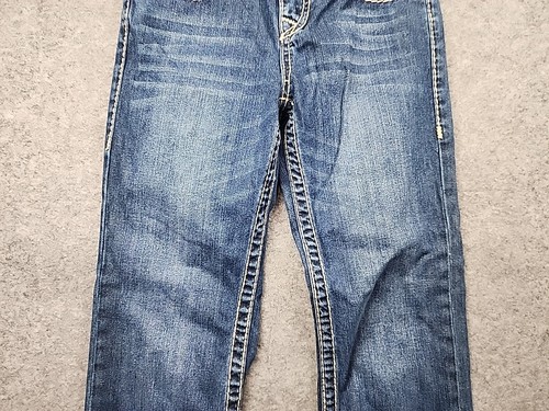True Religion Girls 12 Dark Wash Y2K Flap Pocket Blue 27x26.5 Cotton Denim Jeans - Picture 7 of 17