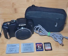 Canon PowerShot SX170 IS 16.0MP Compact Digital Camera + 2 Batteries 2 SD Cards