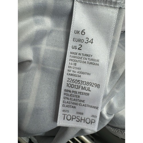 Top Shop Bodycon Dress Size 6 Black White Pink Floral Check Stretchy 3/4 Sleeve - Picture 9 of 9