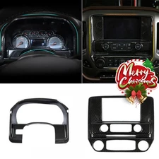 Dashboard + Center Console Cover Trim Kit For Chevy Silverado GMC Sierra 2014-18