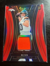 2024 Panini Select Bo Nix Red Draft Selections Rookie Jersey #DSM-BNX Broncos