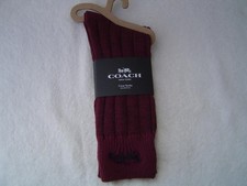 NEW AUTHENTIC COACH MENS WINE HIKING SOCKS FITS SIZES 5-10  6795