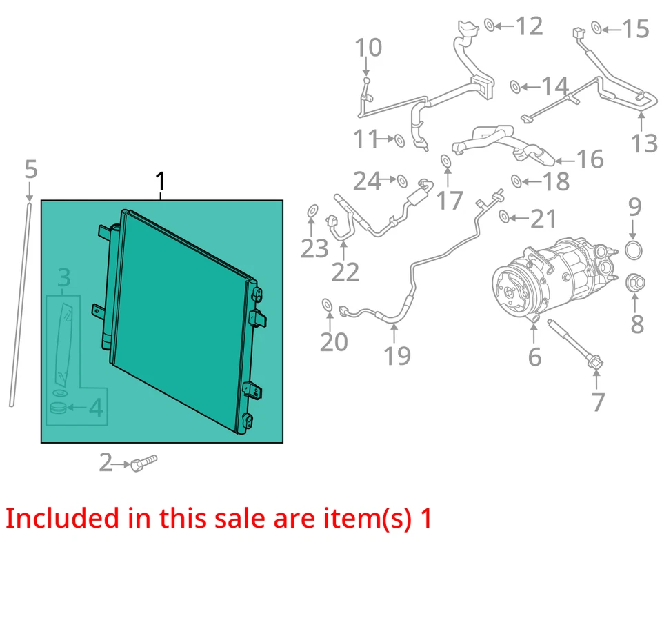 2013 - 2015 JAGUAR XK 5.0L HVAC A/C CONDENSER EX53-19710-AA OEM - Image 3 of 4